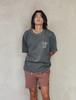 FLATWAVE IN SEOUL Skuv Dyed Print T-Shirts Charcoal