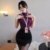 Sexy Lingerie Pure Desire Leopard Print Hip Skirt Uniform Suit No-take-off Sleeping Clothes