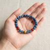 Naturalna Bransoletka z Kyanitu, Granatu i Tygrysiego Oka, Potrójna Chakra Kryształowy Amulet Leczący Boho, Kolorowy Amulet Energetyczny dla Kobiet