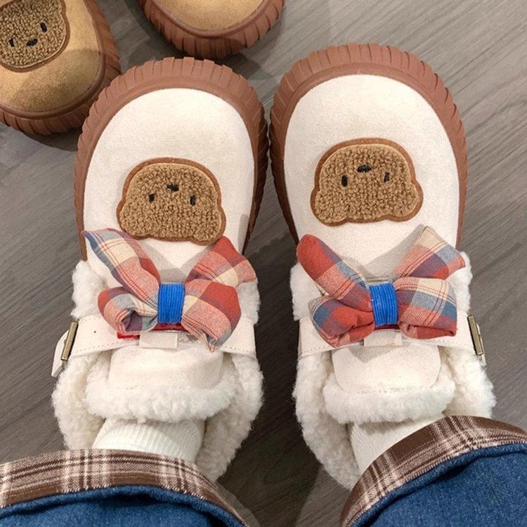 Winter cute thick-soled snow boots new non-slip piled thickened warm cotton shoes