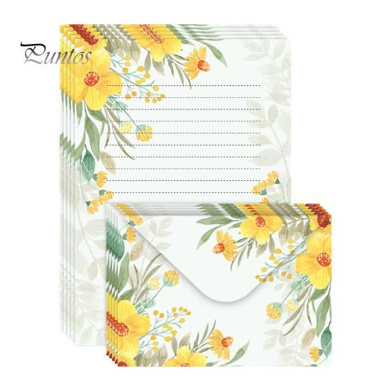 Floral Stationery Set 5Pcs Butterfly Paper Envelope Set, Vintage Writing with Lined Artistic Message Pages, Letter Kit for Letters, Greeting Messages,