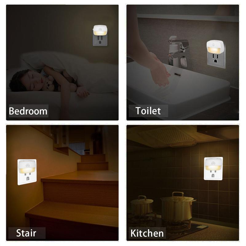 LED Night Light EU Plug In Smart Motion Sensor Light 220V Wall Lamp for Home Aisle WC Hallway Stair Kitchen Bedroom Night Lamp