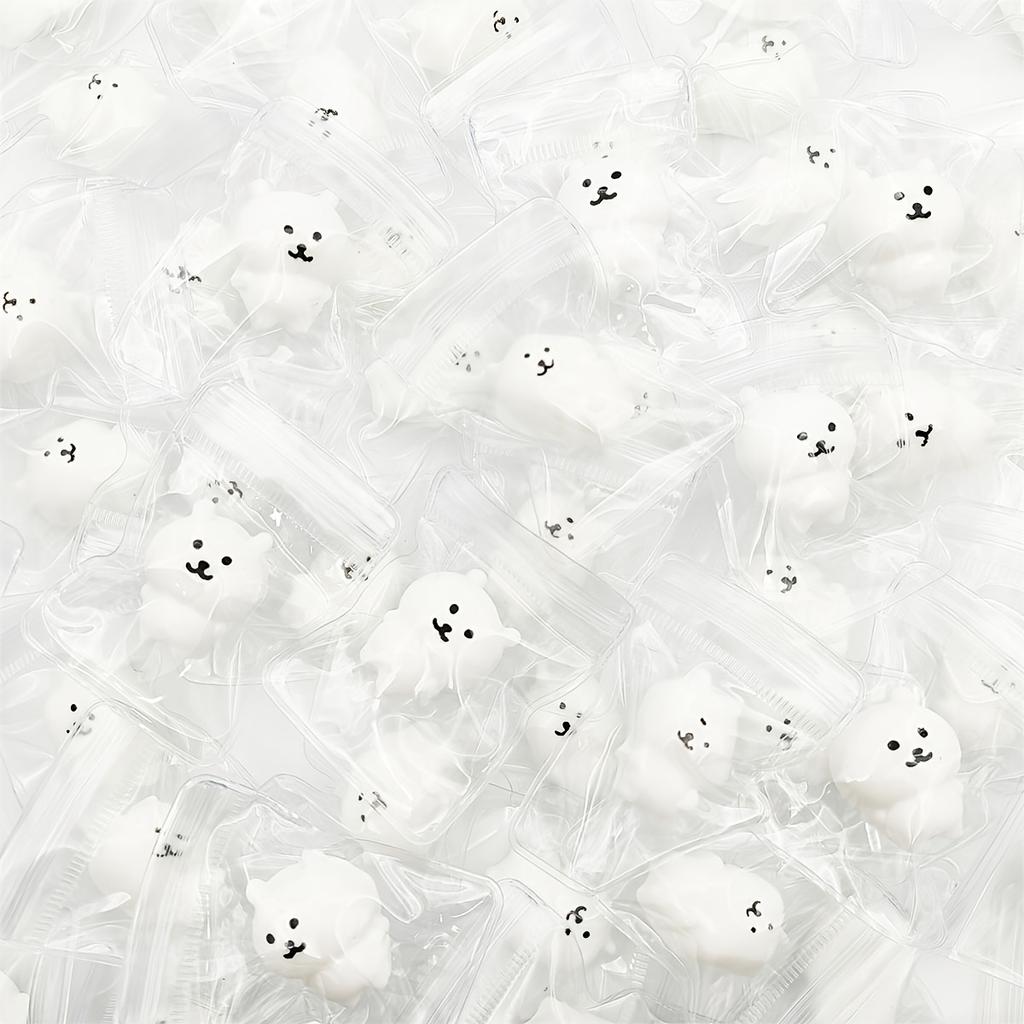 1 Pc Cute White Bear Squishy Toy, Stress Relief Sensory Fidget for Kids, Birthday Christmas Halloween Gift