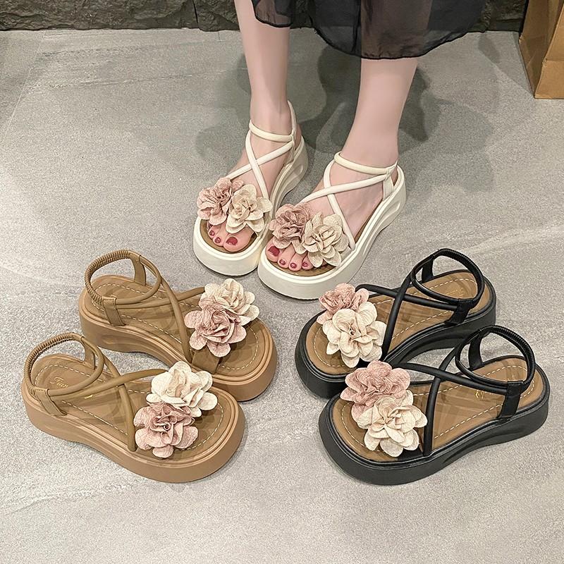 Fashion 2025 Summer New Women High Quality Fiower Women's Sandals Fashion Peep Toe Platform Casual Sandals for Women Plus Size Sandals