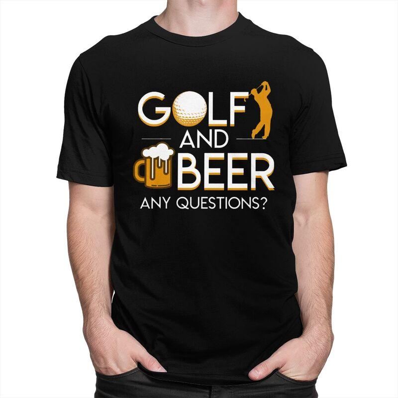 Custom Golf And Beer T Shirts Men Short Sleeve Tshirts Casual Tee Oversized Tshirts Gift