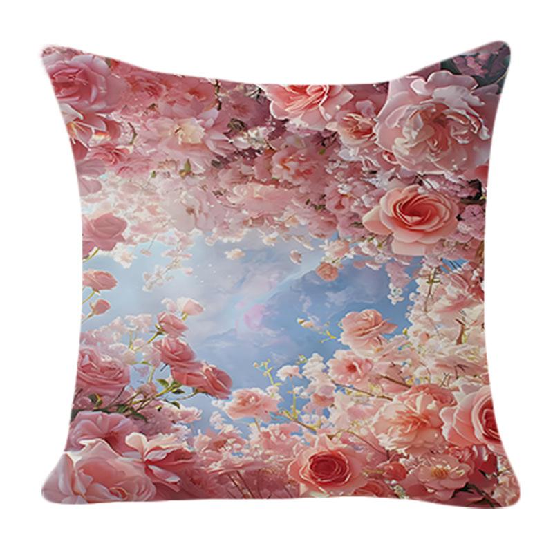 Neuer Kreativer Mode Einfacher Rosenblumen Kissenbezug Zuhause Sofa Kissenbezug