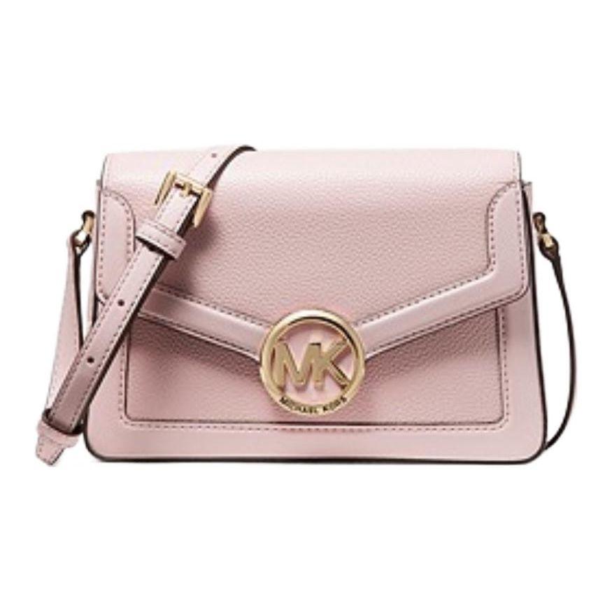 

Michael Kors MK Jessie Classic Flap Commuter Elegant Gold Buckle Logo Leather Crossbody Shoulder Bag Women bags Pink 38F1CI6C1L-648 Basic Set (Bag+Dust Bag)