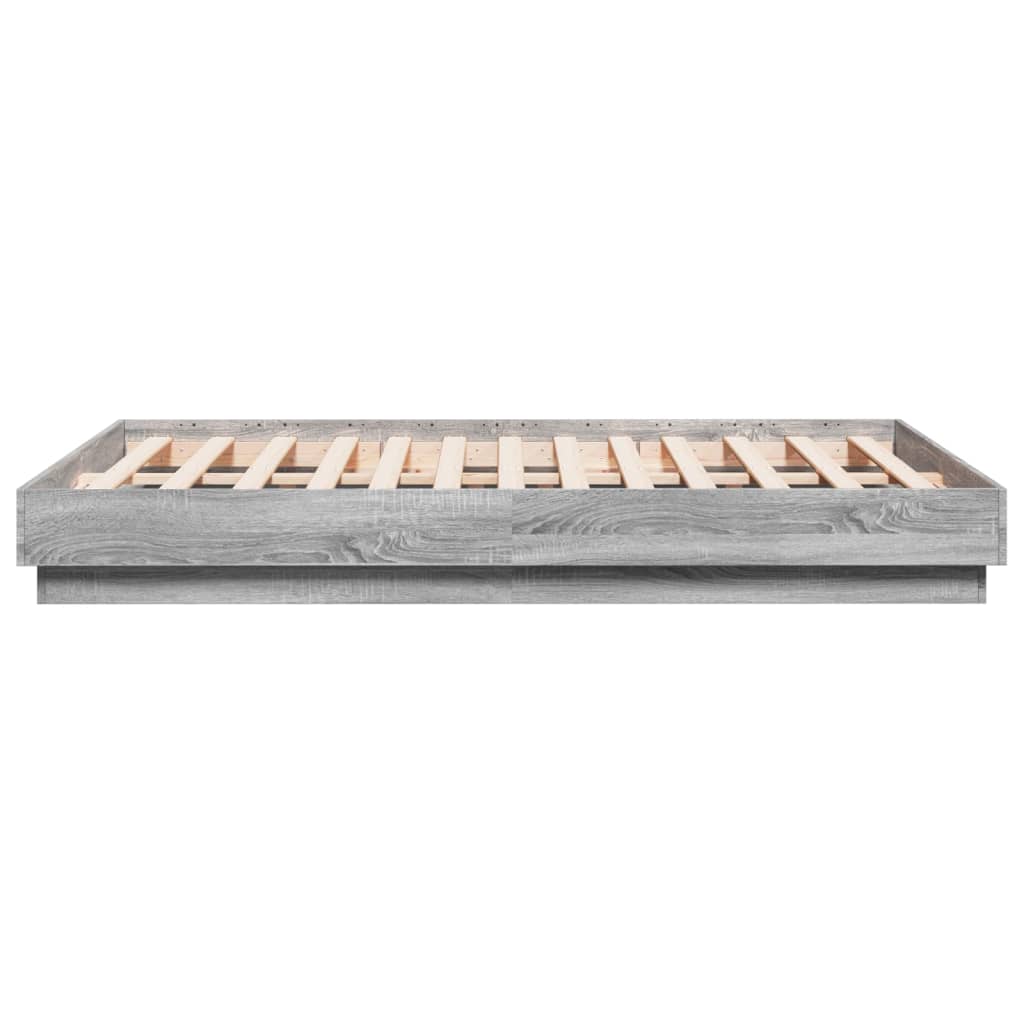 Bed Frame Gray Sonoma 135x190 cm Particleboard