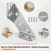 KAK 5/10PCS Stainless Steel Corner Bracket 90° Triangle Reinforced Angle Bracket Furniture Support Bracket for Bed Table Chair