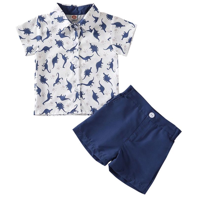 

Комплект рубашки с динозавром Шорты с короткими рукавами Комплект рубашки с принтом динозавра 100