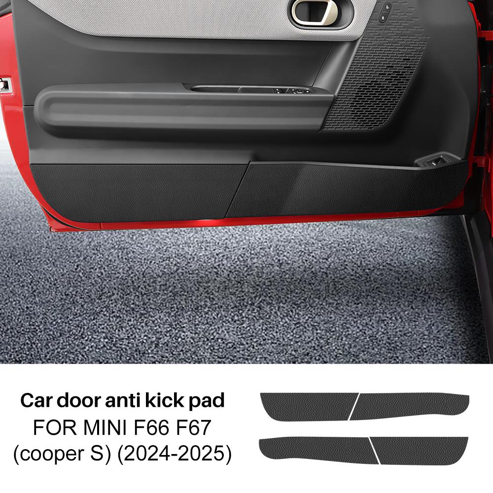 For Mini Cooper S F66 F67 2024 2025 Car Door Anti-Kick Mat Suede Leather Sticker Soil-Proof Children's Kick Pad Accessories