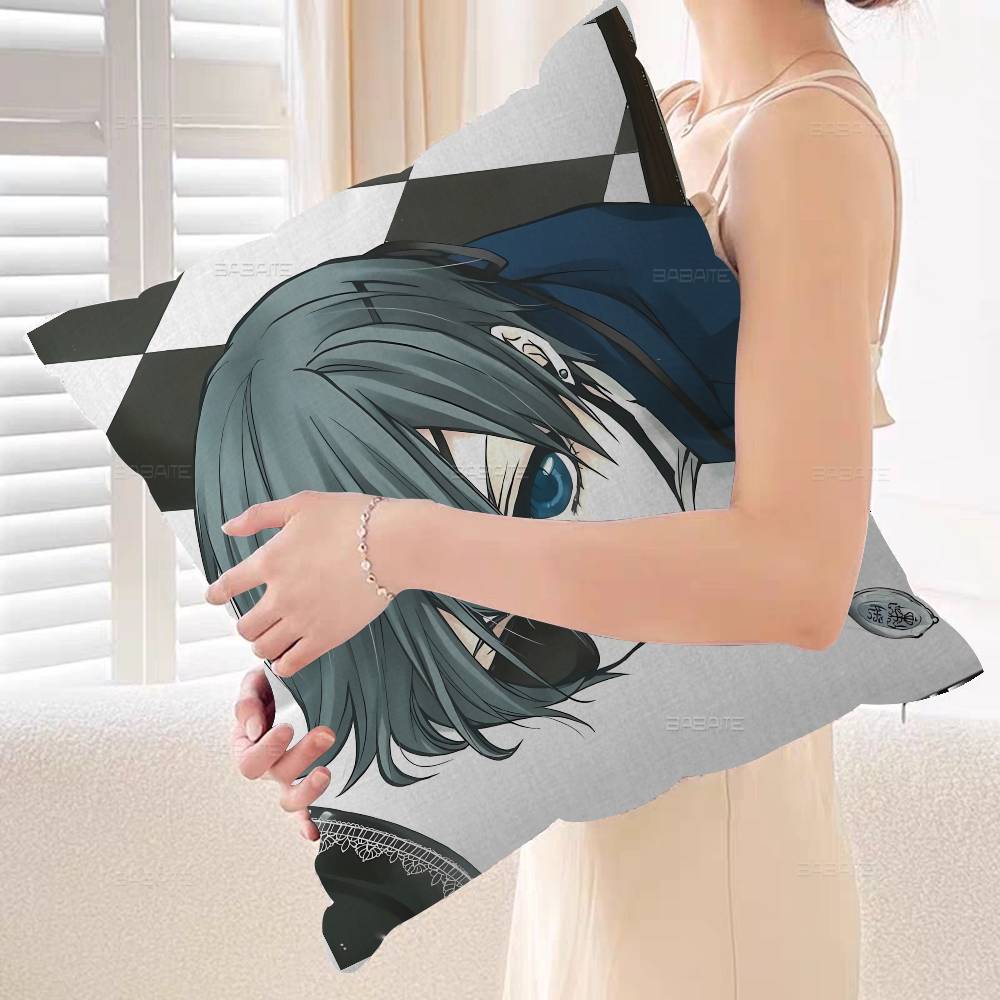 Anime Black Buutler Cushion Cover Car Throw Pillow Case For Sofa Car Christmas Gift Xcm Xcm