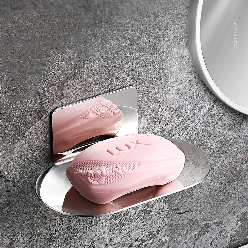 Duschseifenhalter aus Edelstahl Ohne Bohren Wandmontierte Seifenschale Schwamm-Aufbewahrungsregal Shampoo-Schale für Badezimmer-Organizer