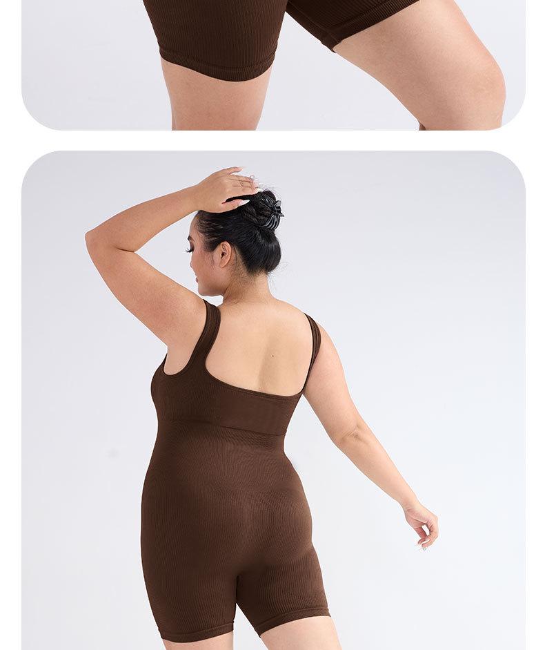 Cross-Border Plus Size Sleeveless Yoga Bodysuit: Body Shaping One-Piece Leotard & Sports Shorts