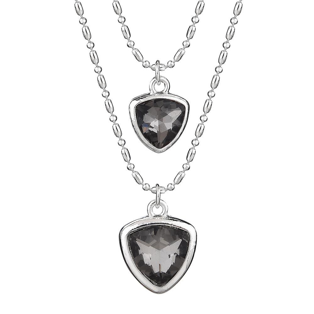 

Heart Shaped Double Layer Necklace With Gold Plated Cubic Zirconia For Women
