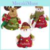 Colorful Fabric Christmas Santa Snowman And Reindeer Plush Candy Bags For Cheerful Decor