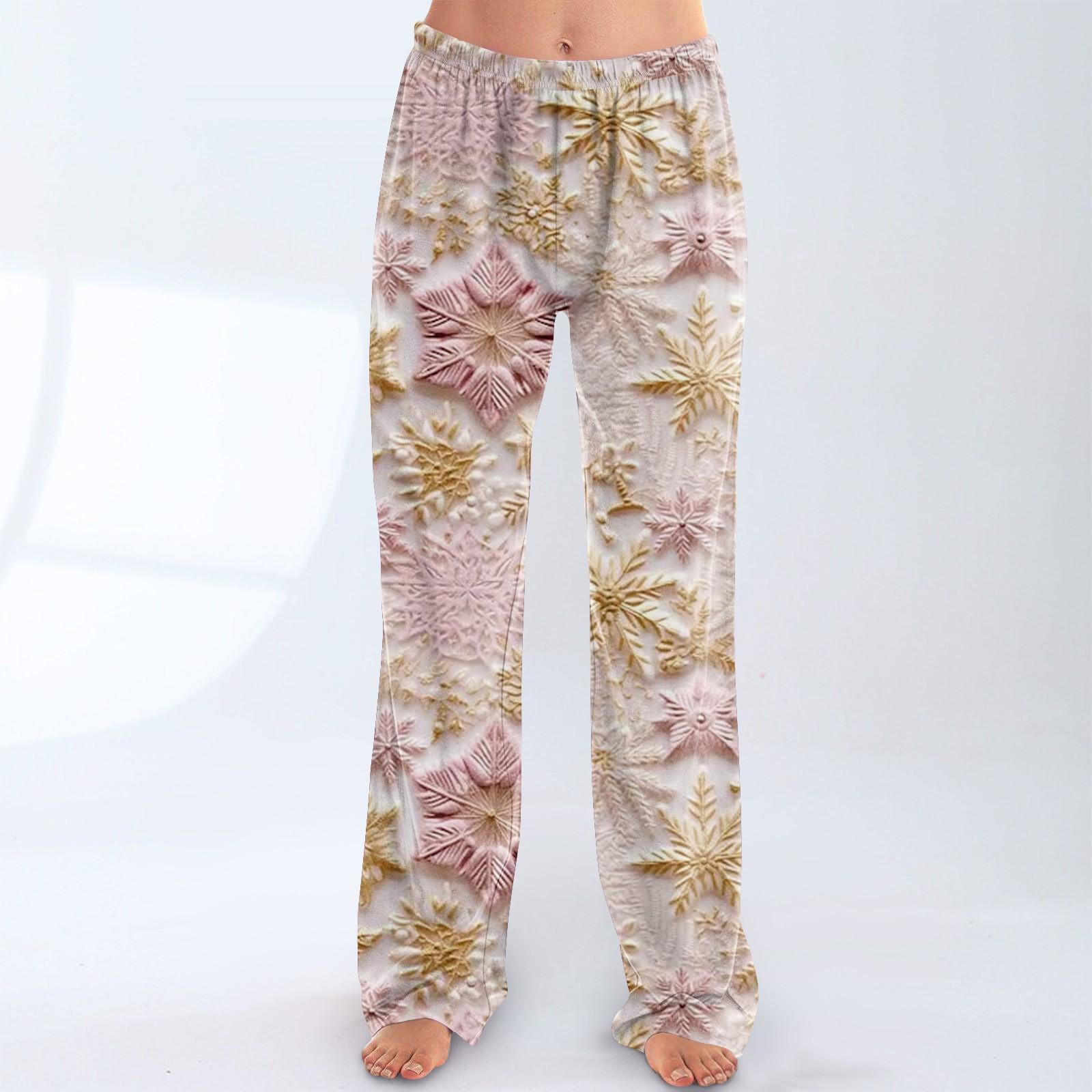 

Женские модные рождественские принтованные брюки плюшевые повседневные брюки M