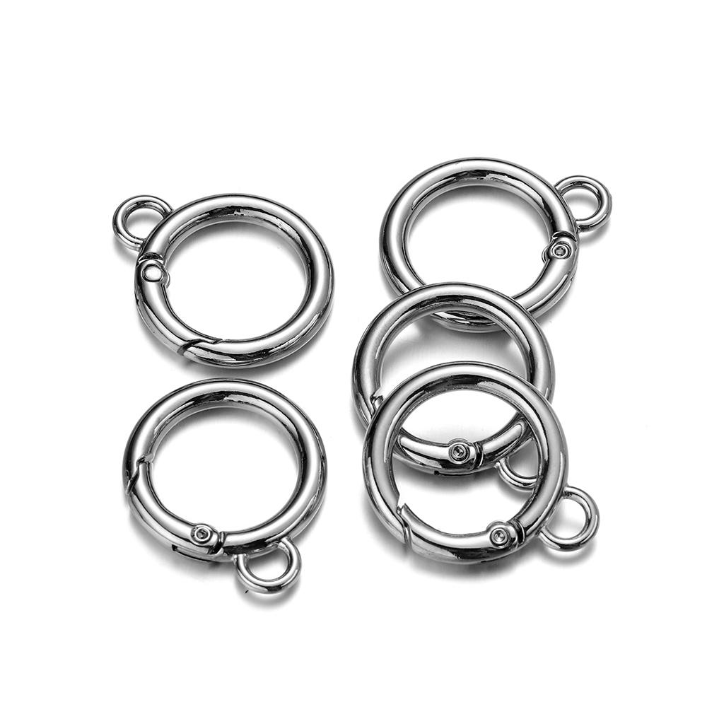 5Pcs/Lot 26mm Metal O Ring Spring Clasps with Hooks Keychain Bag Clips Connector for DIY Key Chain Jewelry Making Accessories