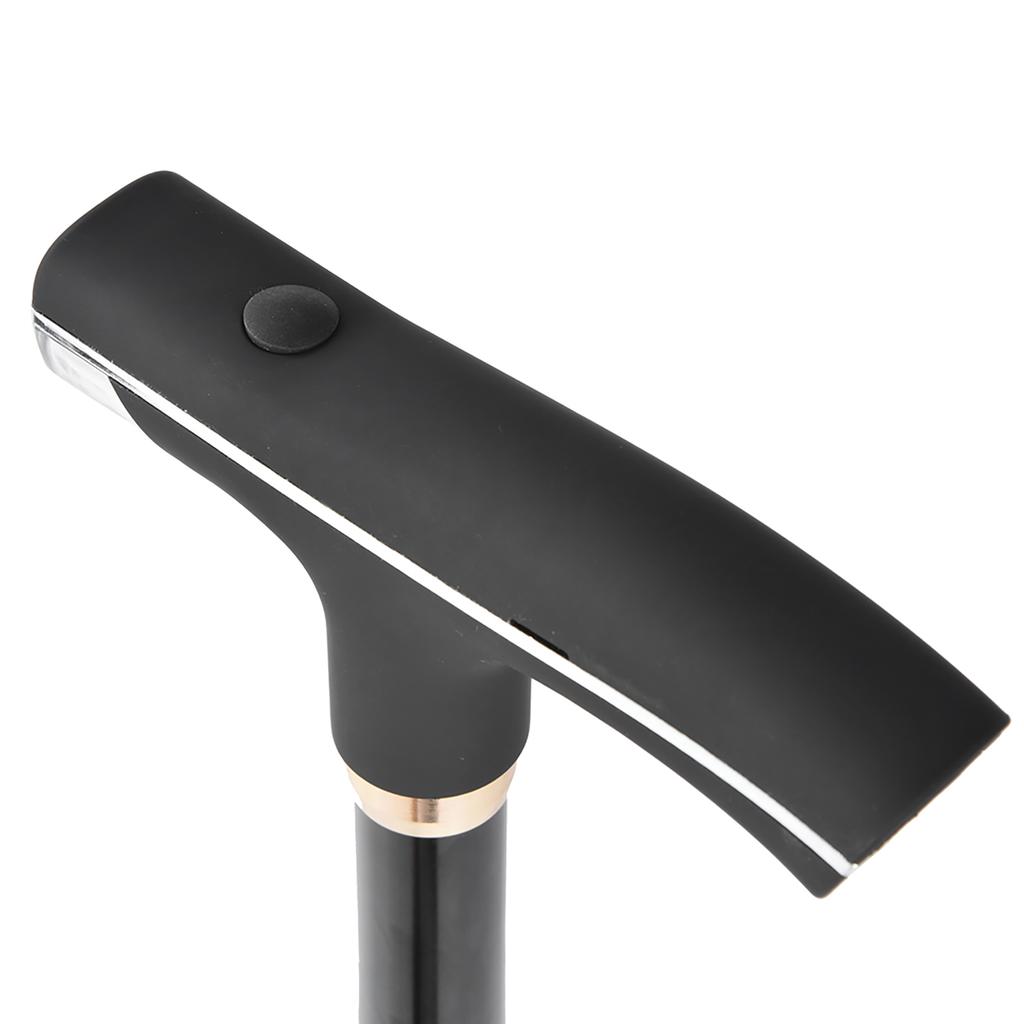 Thicken Aluminum Alloy Outdoor Adjustable Folding Cane Elderly Walking Sticks Gift with Light