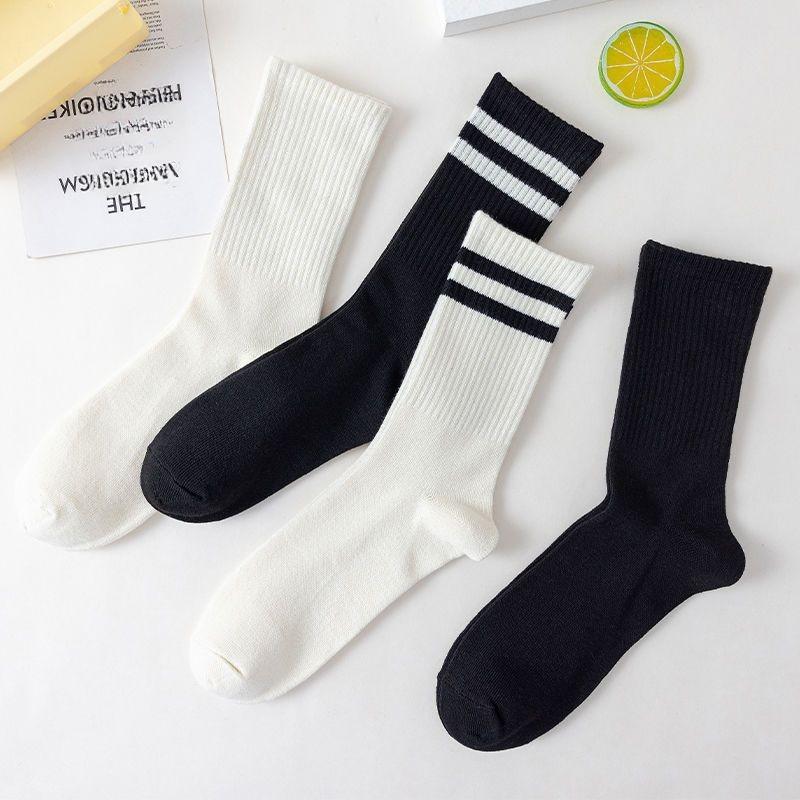 Trendige Socken, Lange Socken für Jungen und Mädchen, Mid-calf Sportsocken für College-Stil, Einfache und reine Baumwoll-Freizeitsocken