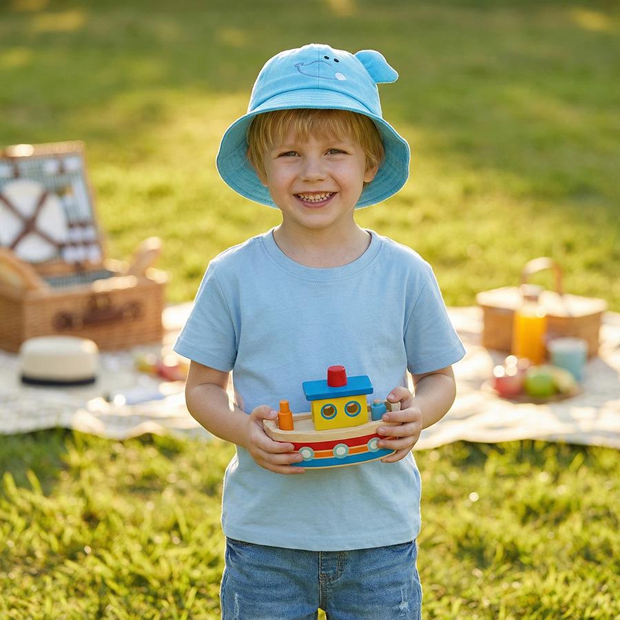 Kids' Cute Cartoon Animal Bucket Hat for Boys & Girls - Spring/Autumn, Lightweight, Sun Protection