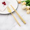 2Pcs Black Stainless Steel Set Cutlery Dinner Fork Chopsticks Portable Dinnerware Set Silverware Western Kitchen Home Tableware
