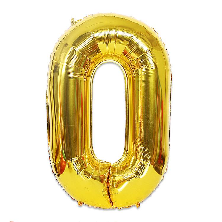 Hot Selling 40 Inch Aluminum Film Balloons Gold Silver Number Balloon for Wedding Party Birthday Decoration
