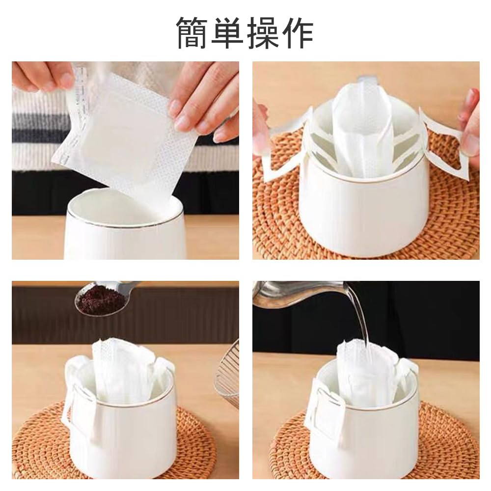 YANYULI Coffee Filters, 100-Count, Portable, Hanging Ear Coffee Filters for Home, Travel, Office, and Camping