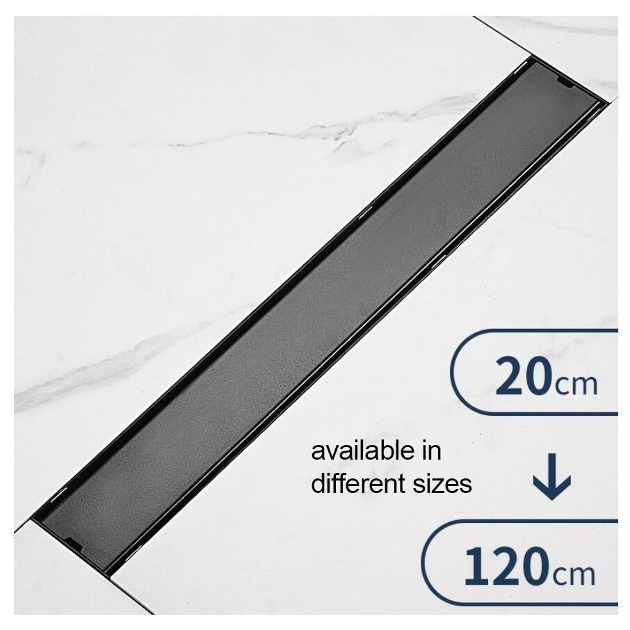 SUS 304 Stainless Steel Rectangle Shower Drain Linear Shower Floor Drain with Tile Insert Grate Bathroom Drainage Device