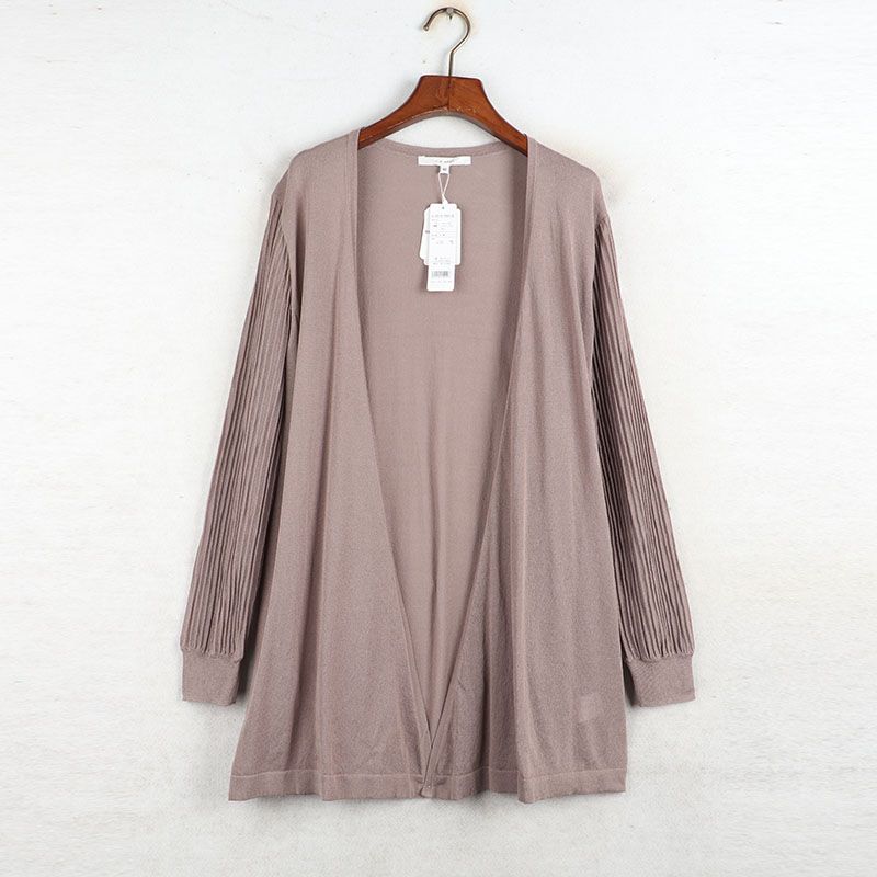 Sunshine House Autumn New Arrival Export Japanese Single Women's Clothing Mid Length Long Length Long Sleeves Knitwear Thin Cardigan Inverness