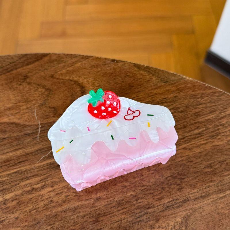 

1 шт. Захват для волос в виде клубничного торта, большой зажим-акула, высококлассный и милый зажим, аксессуар для волос, головной убор для женщин