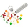 Bling Pill Case Portable Travel Pill Container Ins Rhinestone Waterproof Small Pill Holder with Keychain Cute Pill Storage Box
