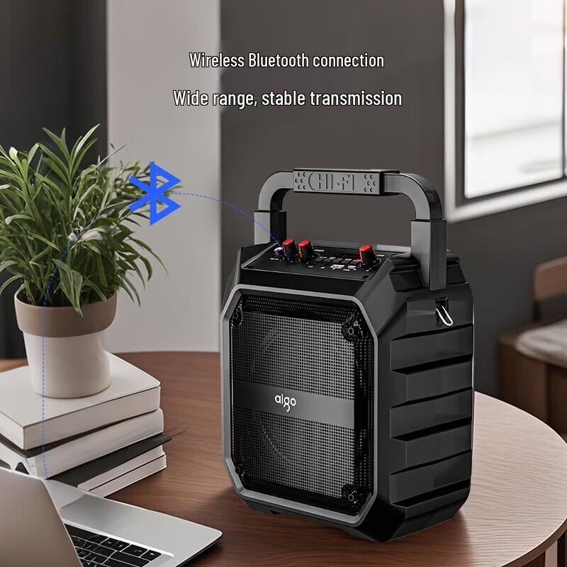 aigo T52 Lite Portable Outdoor Bluetooth Speaker with Radio CN plug (adapter included)