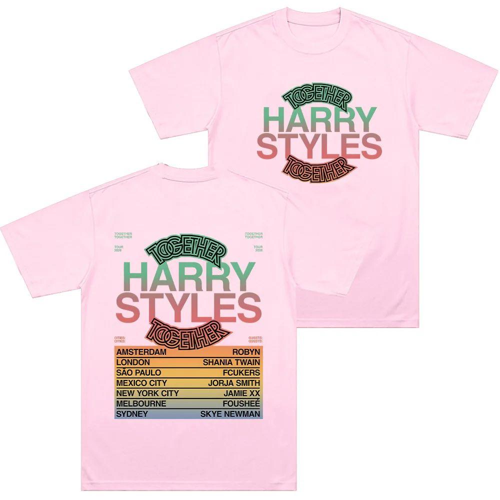 Hip Pop Y2k Tops HarryStyle Together Tour 2026 Tshirts Crewneck Cotton Print Tee Casual Loose Short Sleeve Women Men Clothing