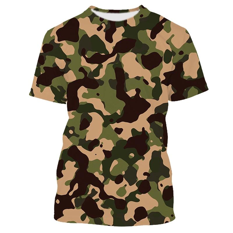 

Літня модна камуфляжна футболка для чоловіків Ветеранська нова повсякденна велика кругла горловина Футболки з принтом і короткими рукавами Чоловічі футболки Топи 6XL