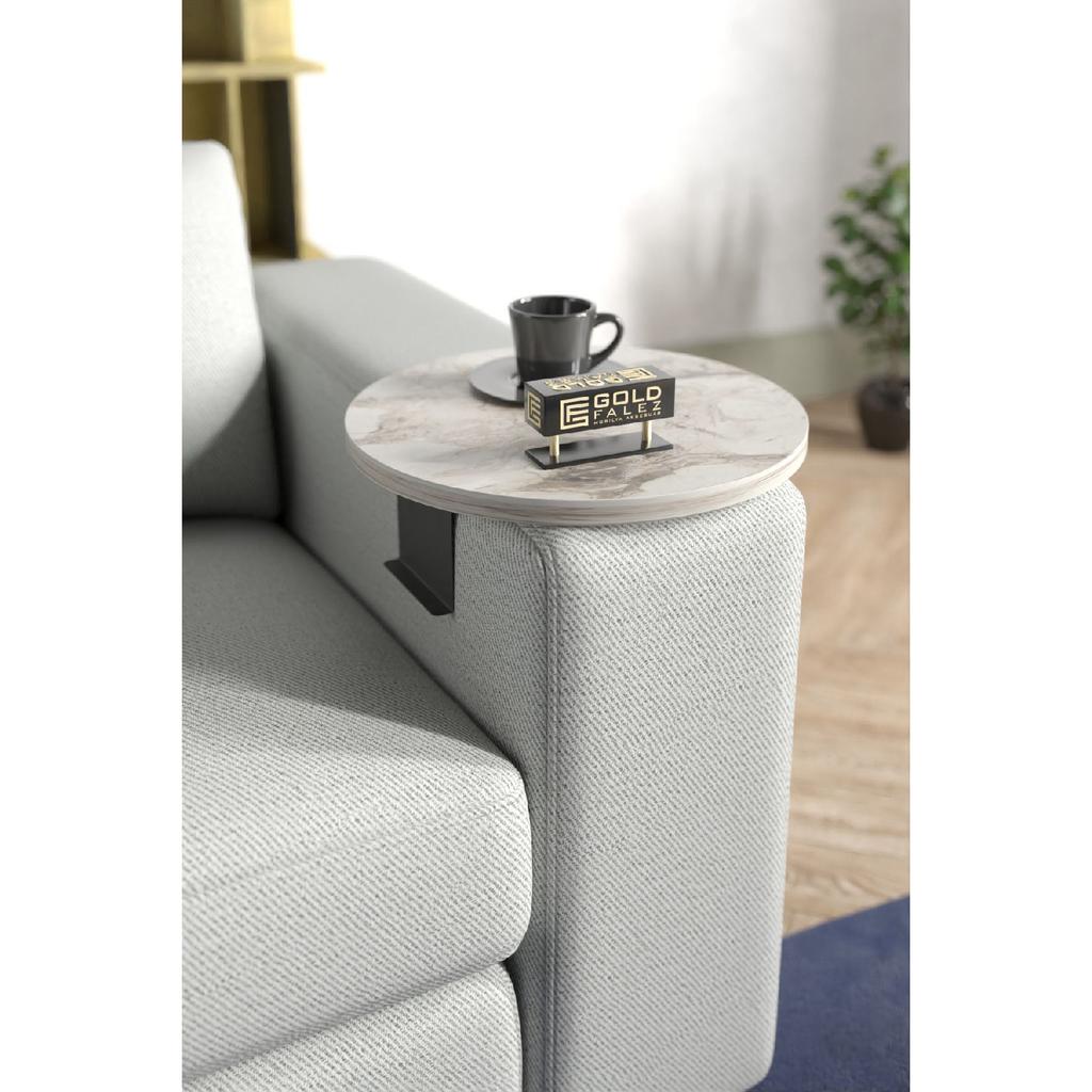 Side Table Adjustable Tray Decorative Modern Tray Sofa Table Walnut