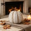 Decorative Props for Autumn Faux Rattan Woven Pumpkin Ornament, Resin Figurine, Rustic Thanksgiving Interior Accents Farmhouse Desktop Decoration