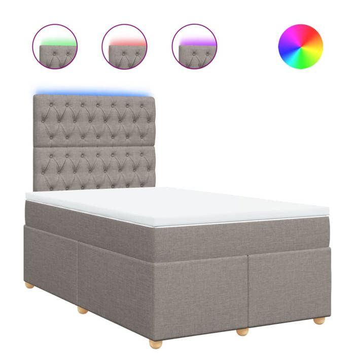Maison Exclusive - Sommier à lattes de lit avec matelas Taupe 120x200 cm Tissu