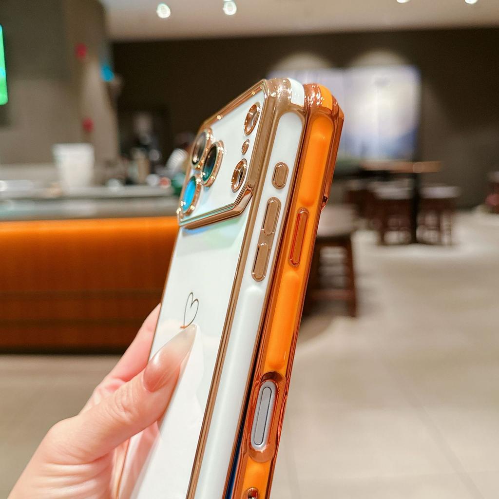 Applicable To iPhone11Promax Large Window Electroplating Mobile Phone Case Apple 11 Anti-drop Double Love Belt Lanyard
