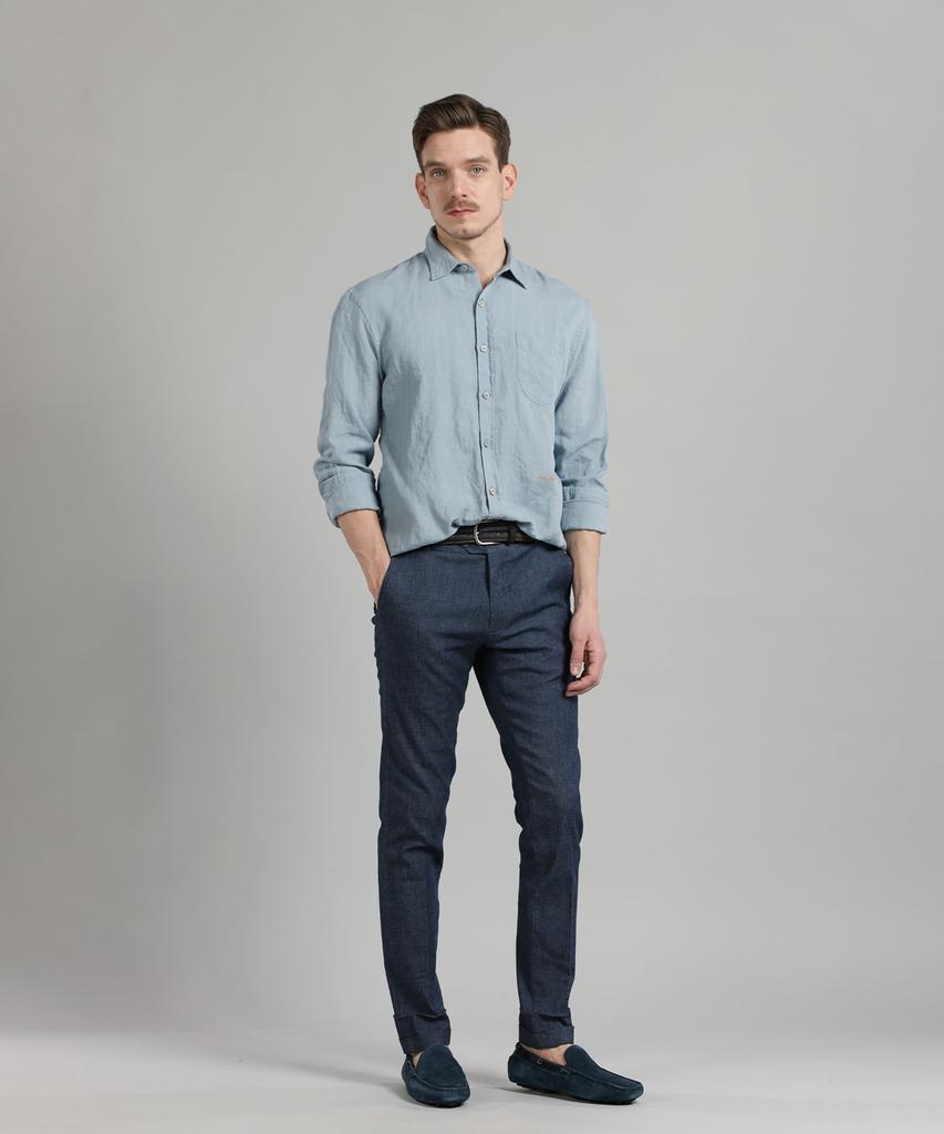 PANICALE Cotton Slim Fit Chino Pants [Navy]