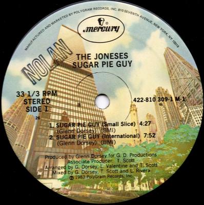 12inch Record JONESES - Sugar Pie Guy 4228103091 Mercury 1983 US Soul/Funk Used