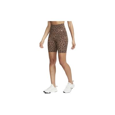 Shorts de Treino Retos com Estampa de Leopardo Feminino Marrom DX0122-256