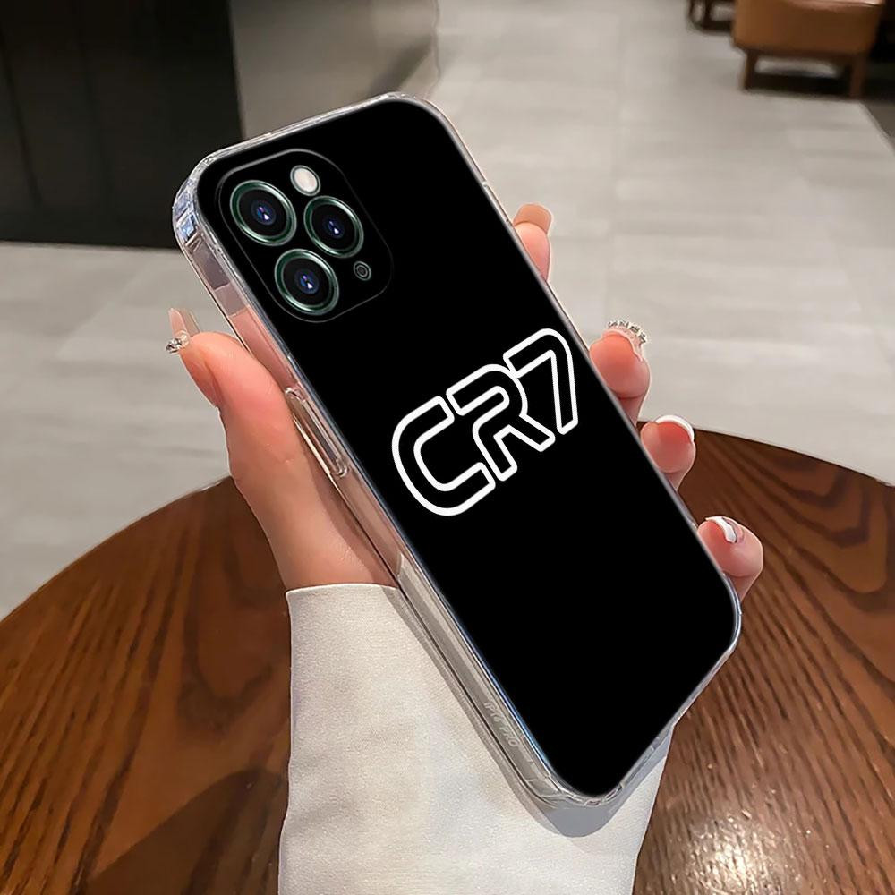 C-R-7 Dark Football Transparent Case For Apple iPhone 18 17 16 15 14 13 12 11 Pro Max 16 Plus 16E 17Air 17Pro Phone Cover Silicone