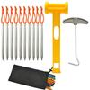 Ultra-light Aluminum Camping Tarp Set: Tent Stakes, Windproof Rope & Buckles, 18cm Triangular Ground Stakes