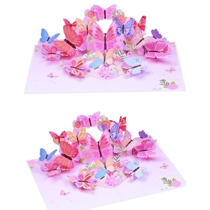 Butterfly Birthday Card Handmade Popup Designs Invitation Card for Anniversaries Celebration and Gifting