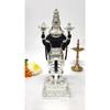 Lord Tirupati Balaji Silver Plated Black Terracotta Idol for Car Dashboard | Vishnu Ji Idol for Office Desk |