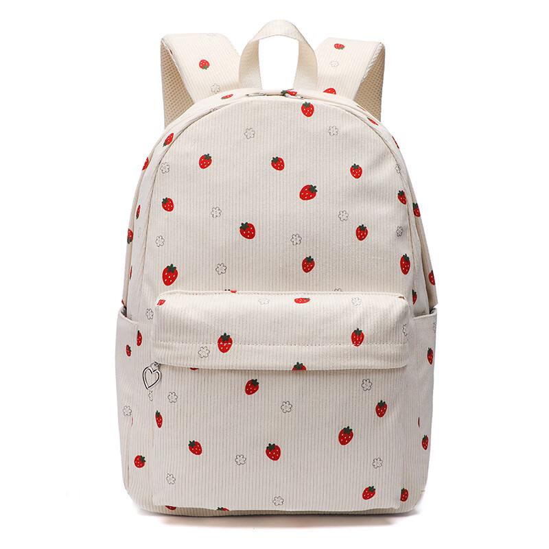 Li Shen Corduroy Floral Student Backpack