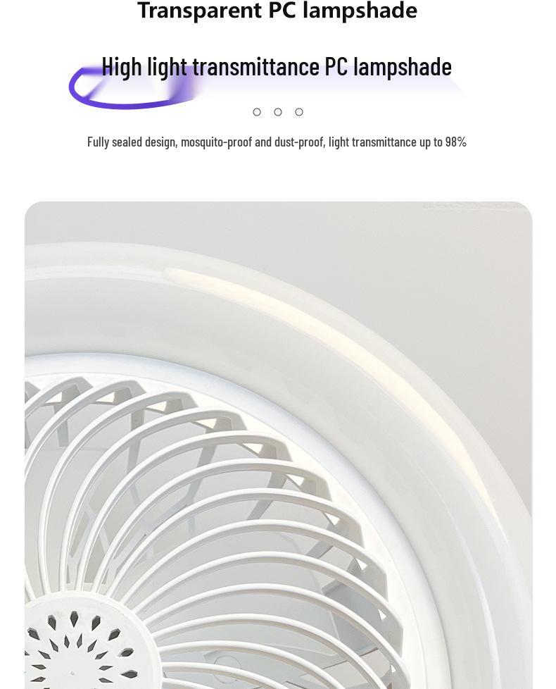 LED Bulb Ceiling Fan with Modern Minimalist Design for Living Room or Balcony