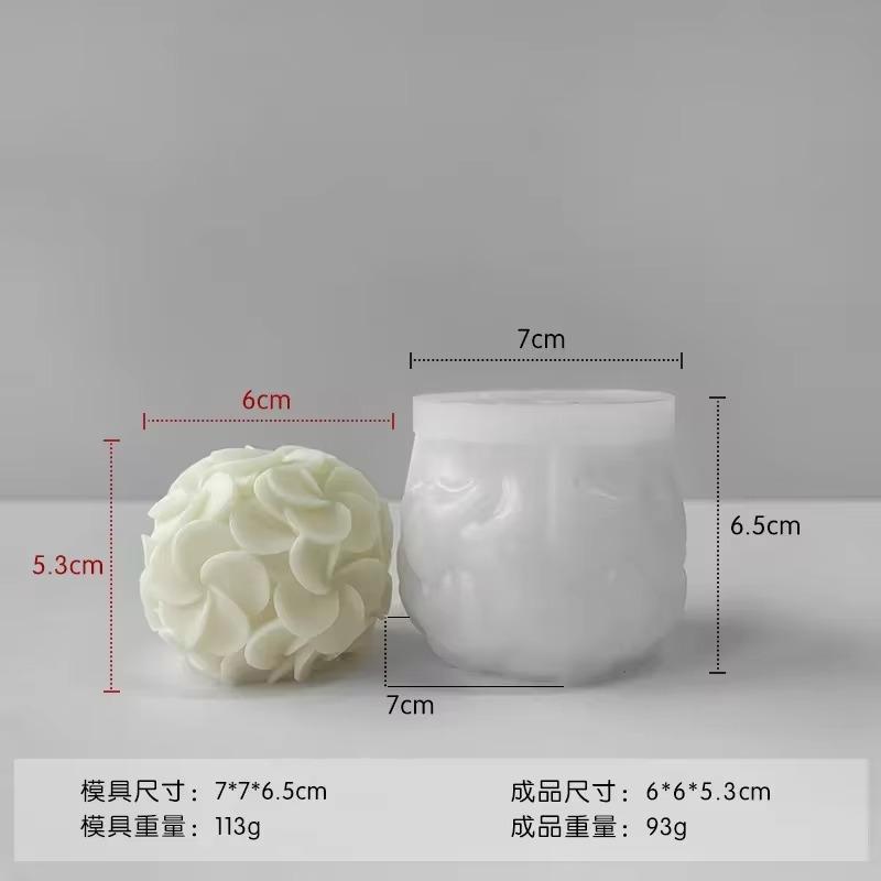 3D Round Clover Ball Silicone Candle Mold - DIY Aromatherapy Candle, Soap, Gypsum Crafts, Resin, Clay Ice Baking Mold