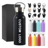Custom Logo Powder Coated 304/201 Stainless Steel Narrow Mouth Leak-Proof BPA Free 6-12 Hours Thermal Insulation Vacuum Flask